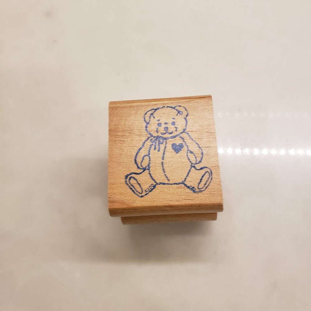 INKADINKADO Vintage Teddy Bear Rubber Stamp #899